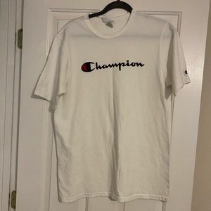 White and Black Champion t shirt